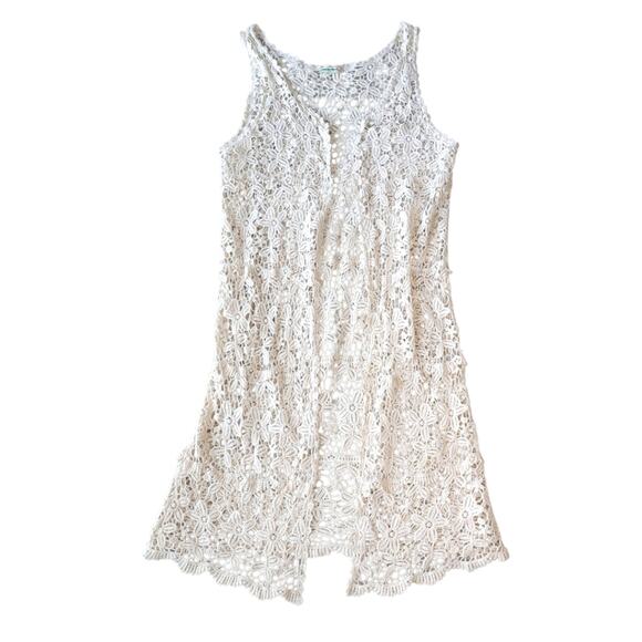 Vivid Importers Open Front Lace Midi Cardigan OS - Picture 4 of 7